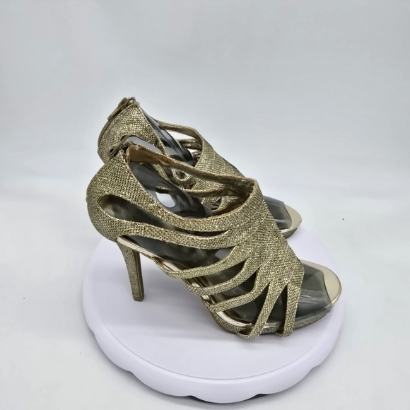 Chinese Laundry Shoes Women's 11 Impress Sparkly Open Toe Strappy Platform Heels - Picture 6 of 8